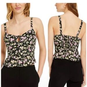 Bar III Black Floral Camisole